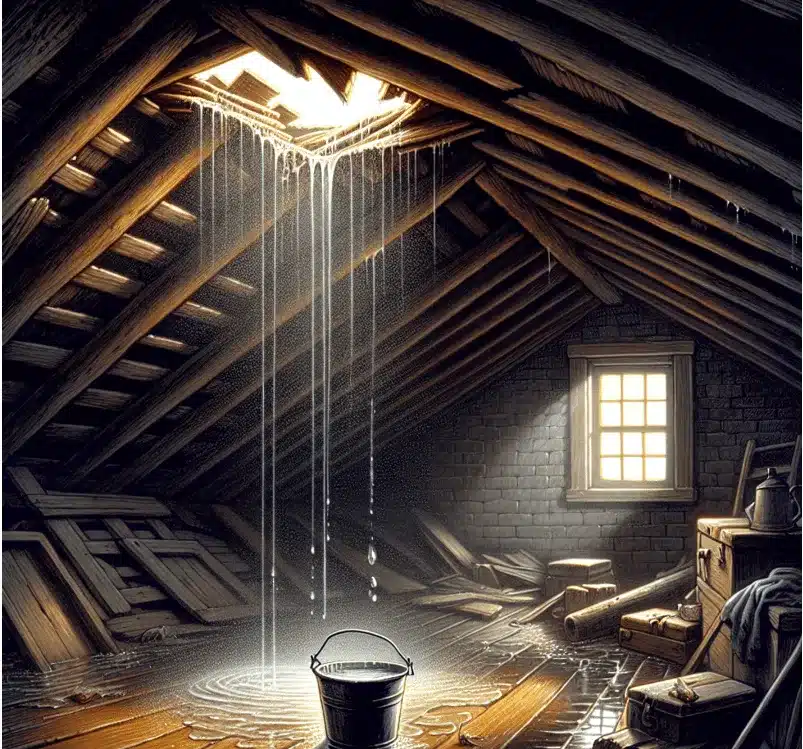 atticwater-min Water Damage in Attic: What Homeowners Must Know
